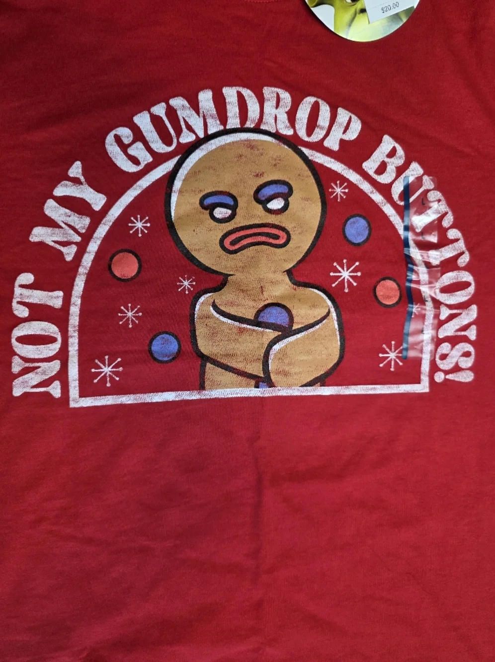 NWT Shrek Gingy “Not My Gumdrop Buttons!” Graphic Tee Size L